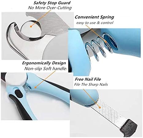 Dog Nail Clippers, with Safety Guard to Avoid Over Cutting and Free Nail File, Dog Nail Trimmers Best for Medium and Large Dogs