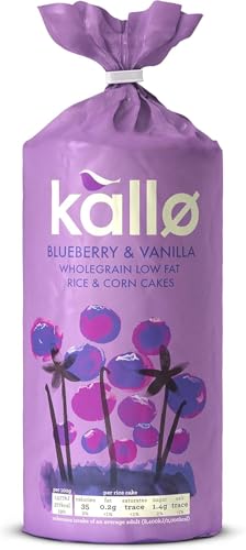 Kallo Blueberry & Vanilla Corn & Rice Cakes, Wholegrain Low Fat Healthy Snacks for Adults & Children, Vegan Friendly, Gluten Free, No Artificial Flavours or Preservatives, Single Pack – 1 x 131g - Image 3