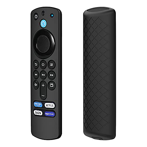 Black Remote Case Replacement for FireTVstick (3rd Gen) / Firesticksticktv 4k Max 2021 Release Alexa Voice Remote (3 Generation), Silicone Protective Cover Skin Protector with Lanyard - LEFXMOPHY
