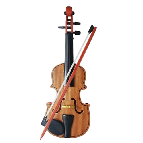 Vaguelly 1 jeu de violon en bois - Jouet pour enfant - Violon débutant - Petit violon - Instrument de musique pour enfants - Jouet musical pour enfants - Violon en bois marron clair