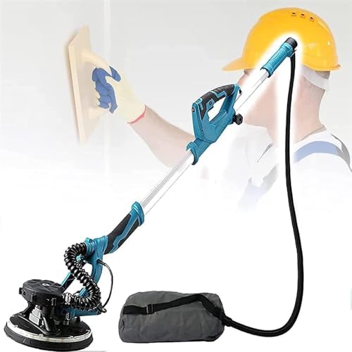 1800W Electric Drywall Sander with LED Light & Swivel Head, 5-Speed Adjustable Long Handle Wall Sander, Includes 20 Sanding Discs for Efficient Drywall Finishing