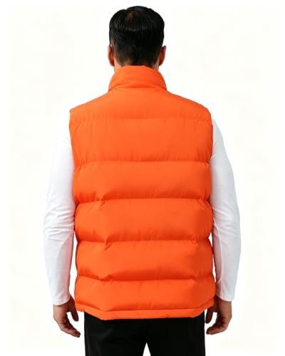 Image of JIHUILAI Men's Puffer Vest Winter Jacket Warm Puffy Vests Men Outdoor Sleeveless Lightweight Water-Resistant Vest M To 5XL