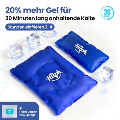 Hilph Cooling Bandage rukav za hlađenje koljena s 2 gel jastučića za hlađenje, rashladni paket s punim pokrivanjem za ublažavanje bolova, artritisa, operacije zamjene koljena, sportskih ozljeda - podesivo