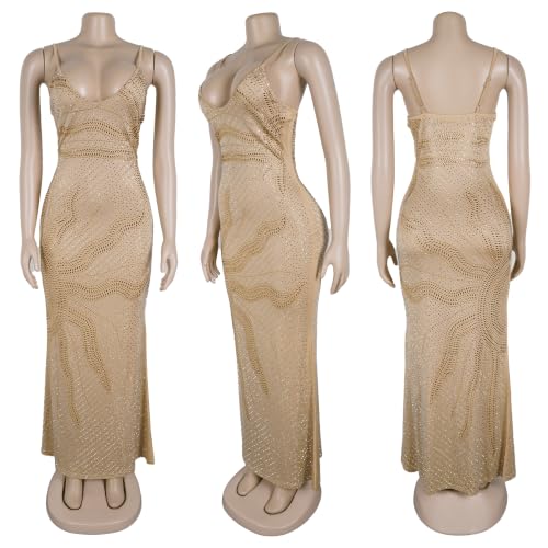 Image of Nagfar Women Rhinestone Sequin Birthday Party Sexy New Year Formal Dress