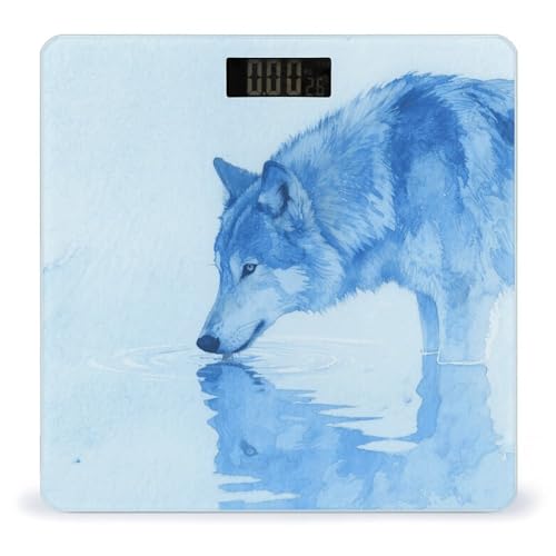 Balanza digital de baño Blue Wolf con vidrio templado