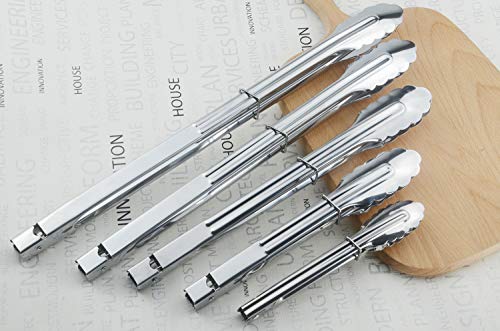 Hinmay Stainless Steel Serving Tongs Grilling Tongs Kitchen Pliers For Cooking Camping Barbecue thumb #4
