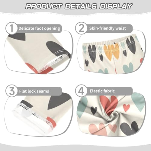 Toddler Girls Leggings Printed Yoga Pants Leggings Pink Red Love Heart for Kids3