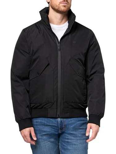 Dockers Men's Flex Tech Stand Collar Bomber, Black, Medium at