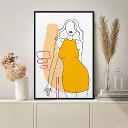 Dessin au trait peintures murales KEBIA affiche abstraite scandinave 35x50cm