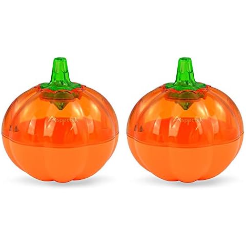 ASPECTEK Fruit Fly Trap Indoor Use, Fly Killer,Fly Catcher for Food Prep Areas, Pumpkin Shape, Pack of 2, Orange Cover