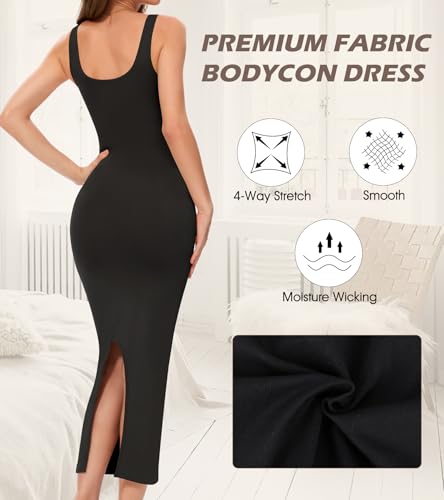 Image of Slip Dress for Women Full Slip for Under Dresses Shapewear Tummy Control Long Slip with Back Slit