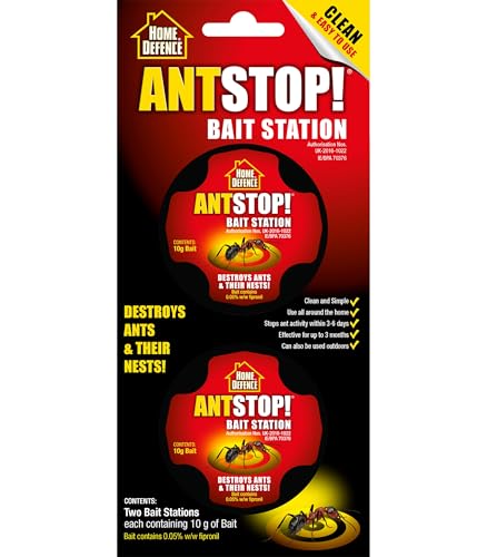 SHAŹZY | Home Defence Ant Stop! Bait Station | Long-Lasting Ant Killer for House & Garden | Indoor & Outdoor Ant Trap | Targets Nest & Colony | 2 Ready to Use Bait Stations (10g Each)