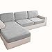FGYAHOKN Funda para Asientos De Sofá Elásticas, Funda De Sofá Individual, Funda De Cojín para Sofá Elástico, Funda para Sofá Chaise Longue Impermeable, Fundas Cojines para Sofa (Light Grey Chaise)
