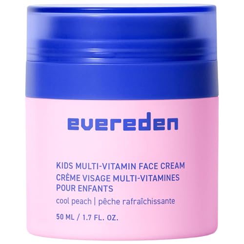 Evereden Kids Face Cream: Cool Peach, 1.7 oz. & SPF 30 Mineral Sunscreen | Clean and Non-Toxic Kids Products | Multi-Vitamin Skin Care