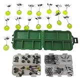 SANDAFISHING 135 Teile Angel Zubehör Friedfisch Set Box Wirbel Einhänger Stopper Gummi Perlen (Friedfisch Box)