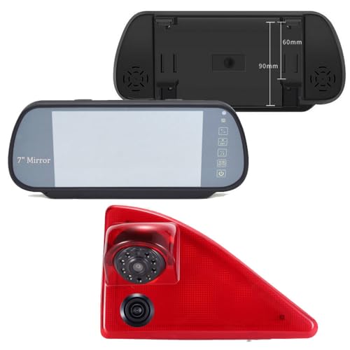 Avec moniteur de rétroviseur de 7 pouces, vision nocturne HD, double caméras, aide au stationnement, feu stop, caméra de recul de rechange pour Nissan NV400...