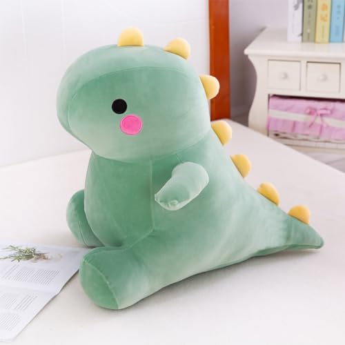 Zaloife Kuscheltier Dinosaurier Grün, Plüschtier Dino 25 cm, Stofftier Dinosaurier, Plüsch Dino Kissen Puppe Geschenk für Fans Kinder