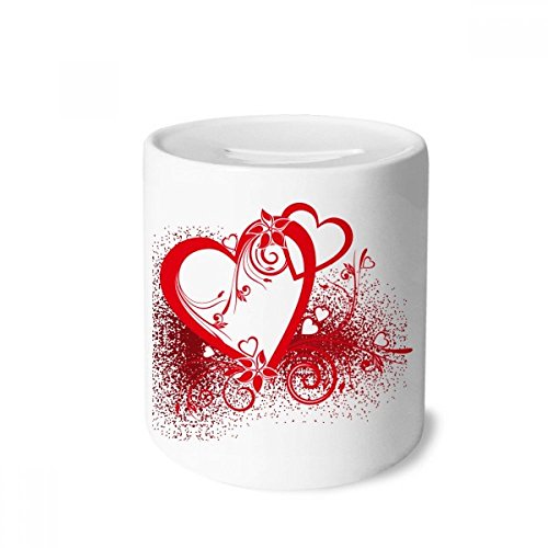 Saint-Valentin tirelire en céramique coeurs rouges, le cadeau idéal pour enfants