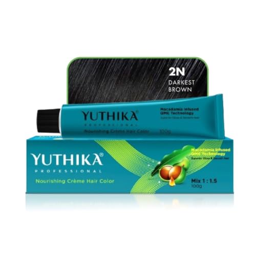 Image of Yutika Professional Creme Hair Color 100gm Darkest Brown 2.0