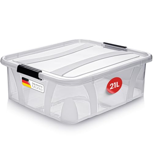 KONZEPT Aufbewahrungsbox 21 L mit Deckel – transparente...