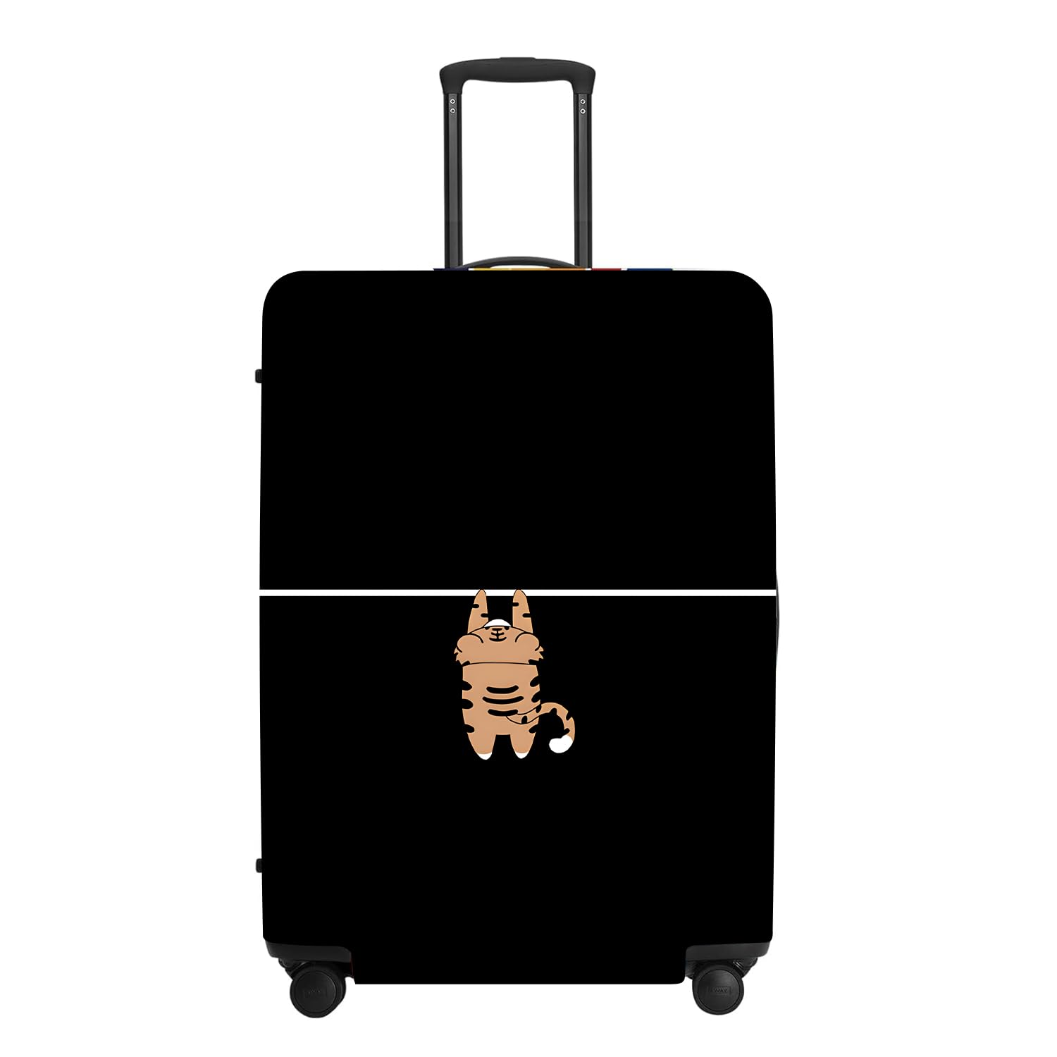 Black Tiger Luggage Protector, Washable Suitcase Cover Simple Cartoon Feline Anti-scratch for 32",34"Bag