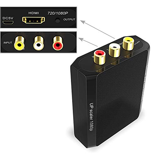RCA to HDMI Converter, Wenter 1080P AV to HDMI Converter/ Composite to HDMI Converter with HDMI & RCA Cable for Xbox/PS2/Wii/VHS/VCR/DVD to Play on HDMI Digital TV