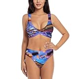 Occasions : ensemble de bikini pour femme avec imprimé lumière magique est un bon partenaire pour vos vacances, spa, fêtes de natation, vacances tropicales, été, plage et piscine, les femmes charmantes ont besoin d'un maillot de bain unique, maillot de bain sexy et tendance pour femme.