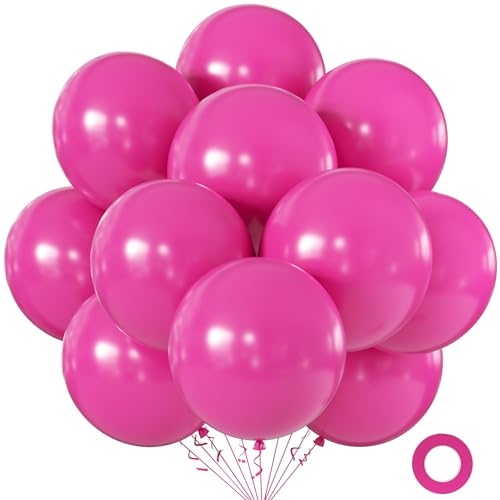 Image of KALOR 18 Inch Hot Pink Large Latex Round Balloons 30-Pack
