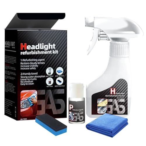 teqnizo Automotive Headlamp Restoration Fluid Kit, 2025 New Headlight Restoration Kit,Multifunctional Car Headlight Polishing, Durable Headlight Repair Kit for All Vehicle Types (1Set)