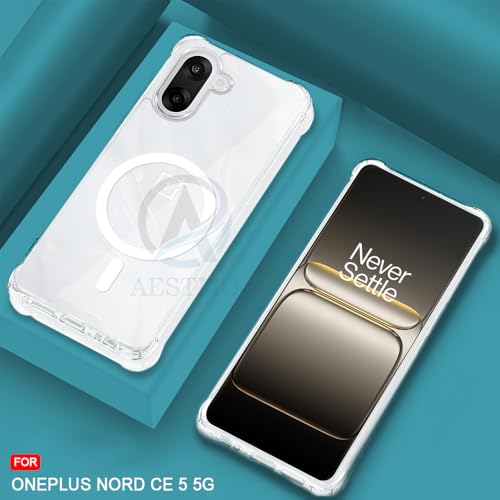 Image of AESTMO Clear Back Cover for OnePlus Nord CE 5 5G | 360 Protection | Transparent Back Cover for OnePlus Nord CE 5 5G (PC + TPU, Compatible with MagSafe Accessories, Transparent Bumper)