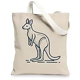 Kangas - Bolsa de lona vintage, reutilizable, ecológica, ligera, con correa para el hombro, Beige, 13x15 Inch