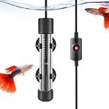 HITOP Adjustable Aquarium Heater with Protective Cover, 30W 50W 120W Fish and Turtle Tank Heater for 5L to 120L Fresh...