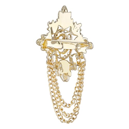 Image of Mahi Meenakari Work Mapel Leaf & Layered Chain Shervani /Indowestern Brooch for Men (PABP1101123GPR)