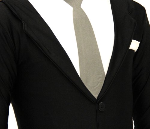 Slender Man Spandex Full Body Zip Up Bodysuit Costume - Image 4