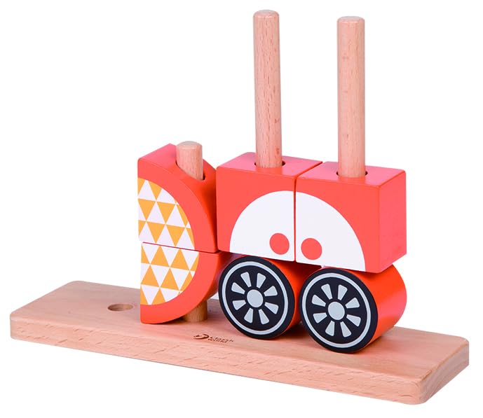 Classic World Holz-Stapelblöcke – 24-teilig, Bunt, Fördert Motorik & Kreativität, Nachhaltiges Holzspielzeug