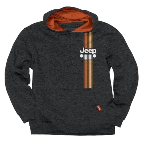 Buck Wear 3713DKHSM: Jeep Sunset Grille Hoodie, Dark Heather, Sm