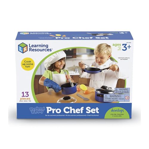 image for Learning Resources Pretend & Play Pro Chef Set, Kitchen Toys for Kids,