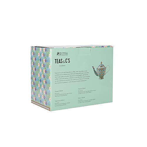 Maxwell & Williams Teas & C’s Kasbah Tetera de Porcelana con Infusor, 3 tazas / 500 ml – Verde - Imagen 5
