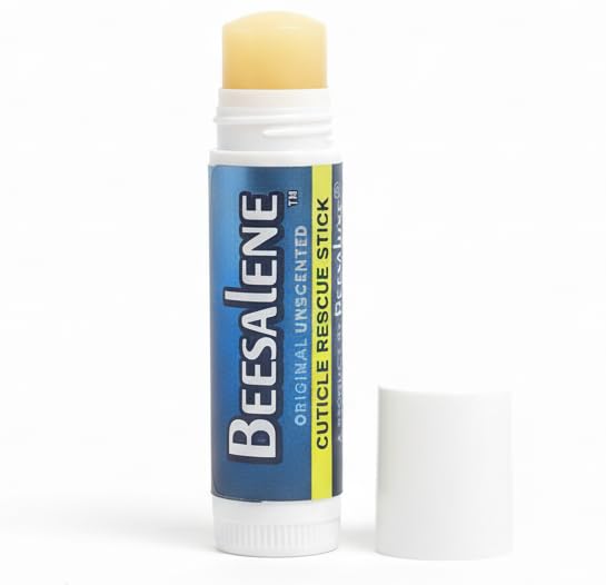 Beesalene Cuticle Rescue Stick - Original Unscented Cuticle & Nail Balm - Mess-Free Hydration for Dry Cuticles - With Jojoba & Beeswax