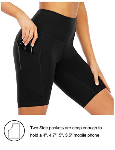 image for XIEERDUO Women's 8'' Biker Shorts with Pockets High Waisted Yoga Worko
