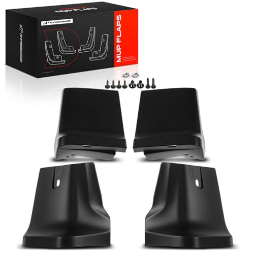 Image of A-Premium Mud Flaps, No Drilling Required Splash Guards with Accessories | Compatible with Lincoln Continental 2018 2019 Sedan, Set of 4 Front and Rear