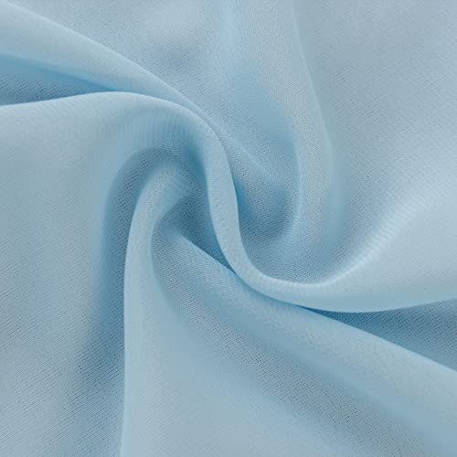 Chemin de table en mousseline bleu brume 35x274 cm pour décoration de mariage