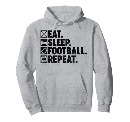 Eat Sleep Football Repeat Men Vintage Player Coach Sport Fan Sudadera con Capucha