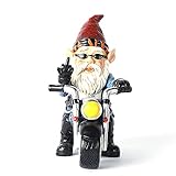CHENBAY Garden Motorcycle gnome Decor Garden gnome on Motorcycle Garden gnome Bikers Betst Motorcycl