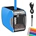 Produktbild Elektrischer Anspitzer, AmzKoi Spitzer Elektrisch Automatisch USB und Batterie Betrieben mit Kurbel Bleistiftspitzer für Kinder, Profi Bleistift Spitzmaschine für Stifte von 6-8 mm (Blau)