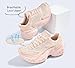 LUCKY STEP Women's Chunky Sneakers Platform Fashion Rhinestone Sparkly Dad Walking Shoes Butterfly Lace Wedge Casual Shiny Thick Sole Footwear(Nude,7)