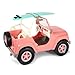 Our Generation OG Off Roader – 4x4 Vehicle Playset for 18-inch Dolls, Beach Themed Vehicle Featuring Surfboard, Salmon Pink Car, Working Lights, Wipers, Speakers, Realistic Play