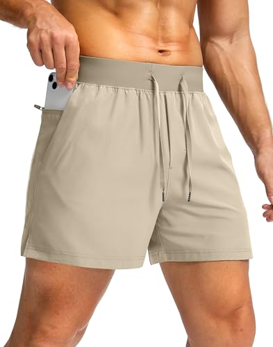 Image of Soothfeel Men's Running Shorts with Zipper Pockets 9 inch / 7 inch / 5 inch Quick Dry Eight Basketball Gym Workout Athletic Shorts