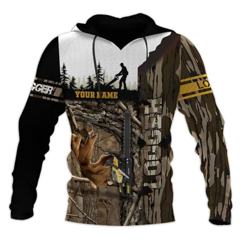 Personalized Logger Shirts for Men, Custom Chainsaw T-Shirt, Tree Climber Arborist Shirt Gifts for Loggers & Woodworkers