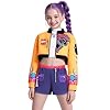 Girls Demon Costume Hunters Cosplay Dance Outfit, Jacket, Top and Athletic Shorts Set, Kids Halloween Costumes Singer Cosplay EN206S